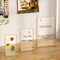 6Pack 5 x 7 Clear Acrylic Wedding Table Number Holder Stands with Gold Borders, Double Sided Picture Frames Sign for Restaurant Menu Recipe Cards Photo Display